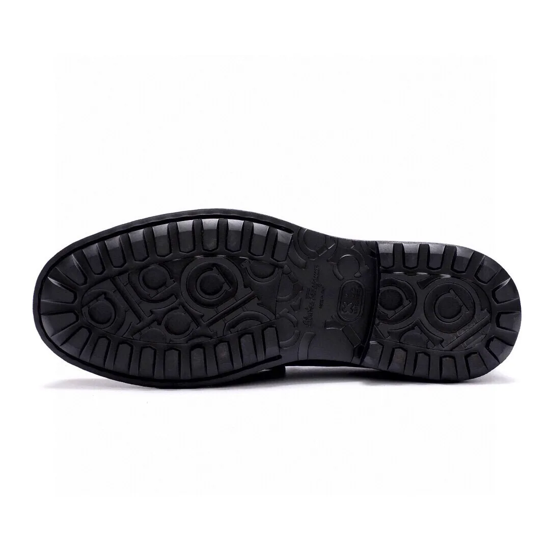 Men's shoes 💰520 💐[Ferragamo/Ferragamo] New 🐲Ferragamo* Ferragamo classic formal leather shoes! It uses imported first-layer pebbled cowhide leather upper + luxurious hardware buckle, and the inner first-layer comfortable cowhide leather lining! Original rubber outsole! Code number 38-44 (45🉑️customized)